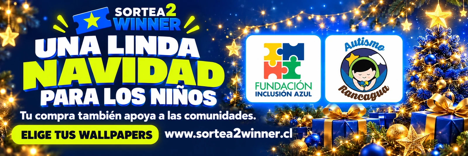 Una linda Navidad para los niños. Campaña de Sortea2 Winner junto a Fundación Inclusión Azul y Autismo Rancagua.